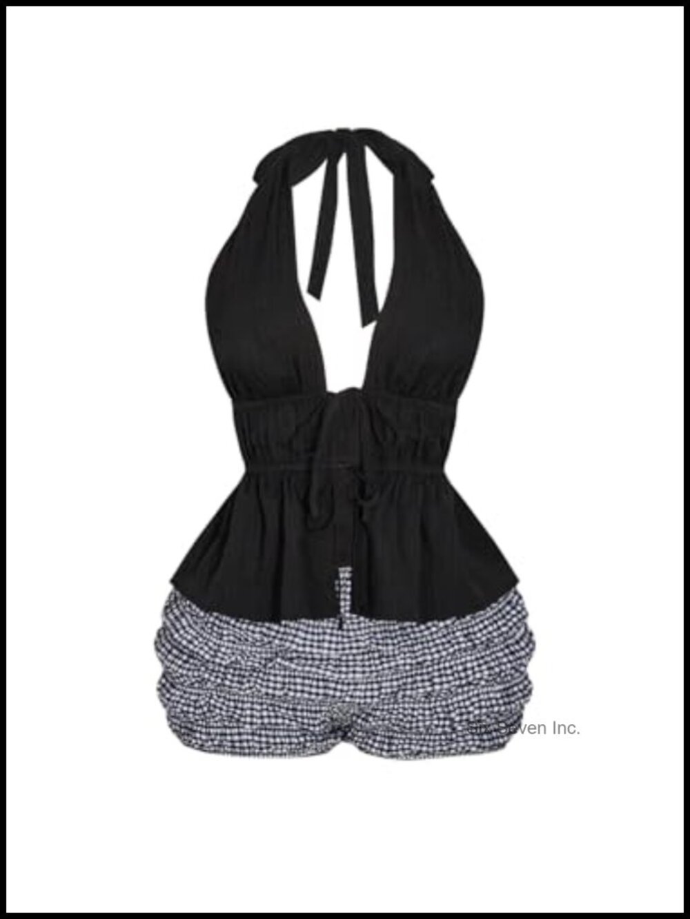 Plus Size Tie Front Halter Peplum Tank Top Sleeveless Vacation Top